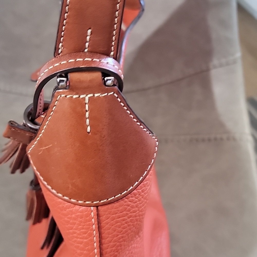 Dooney & Bourke Cambridge Hobo In Persimmon~Pebbled Leather - Picture 8 of 16